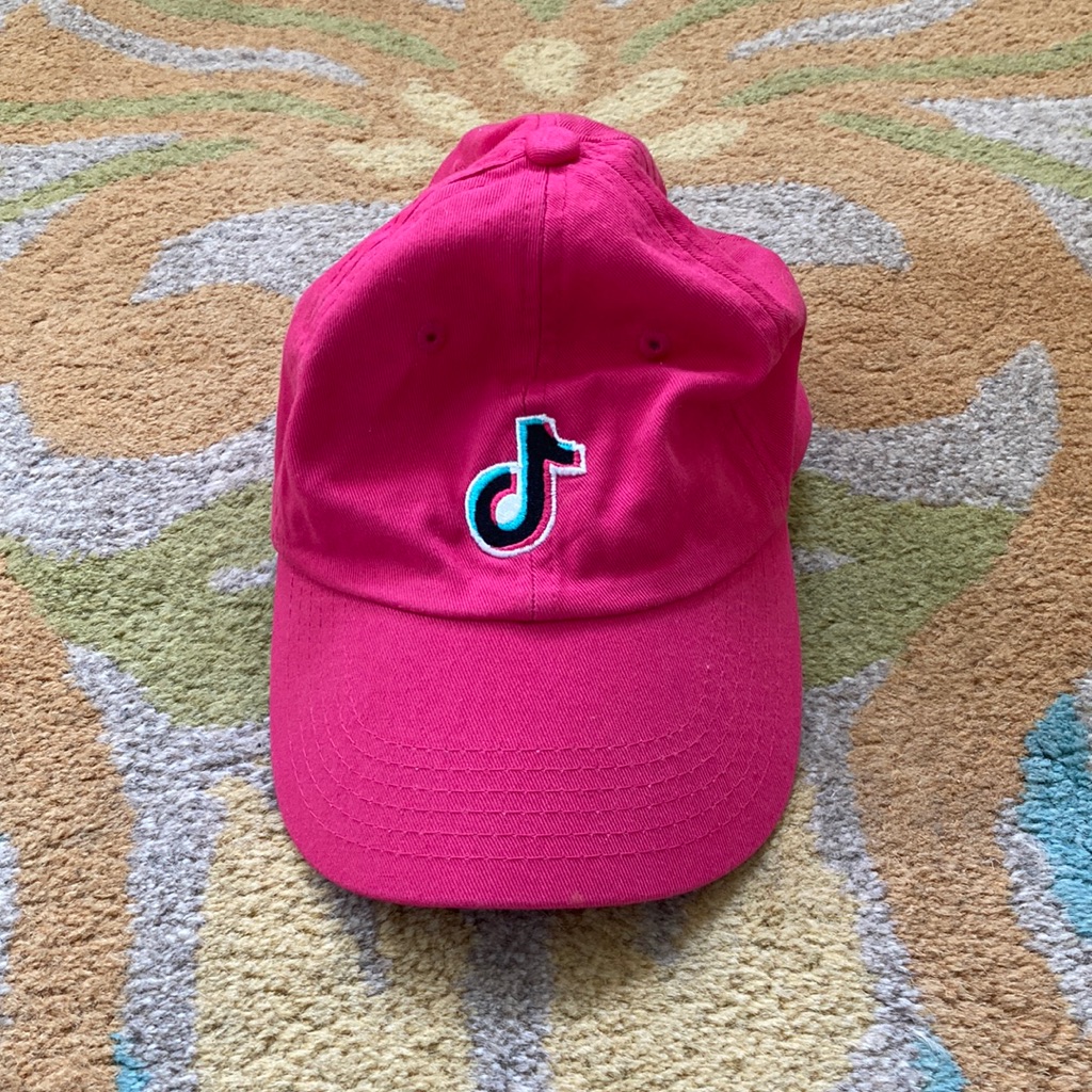 Tik Tok Baseball Cap Adjustable Pink Logo